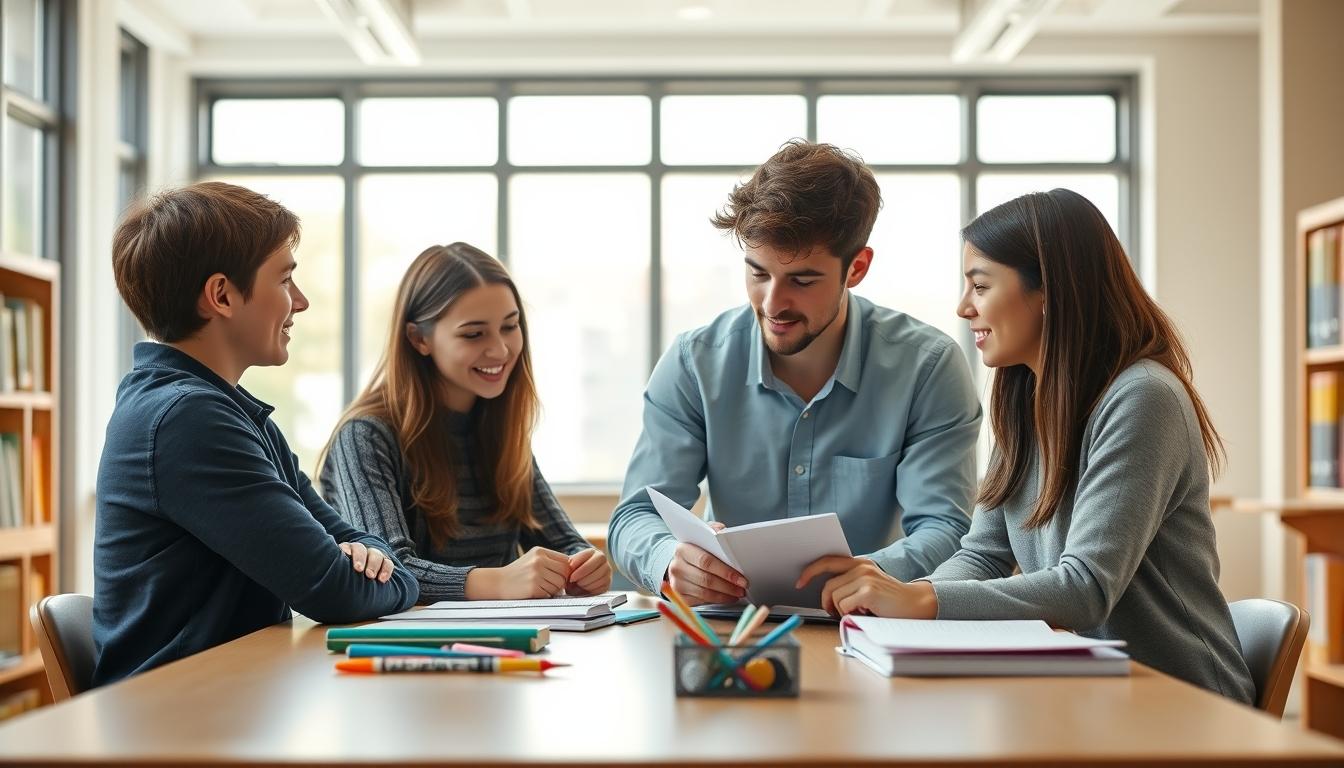 Structured study materials and learning resources on a desk